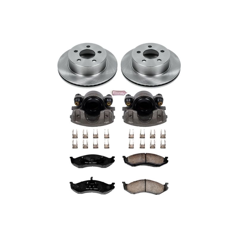 PowerStop KCOE2152 - PSBKCOE2152 - Power Stop 99-01 Jeep Cherokee Front Autospecialty Brake Kit w/Calipers - Shipped in Europe - Tuningsupply.com