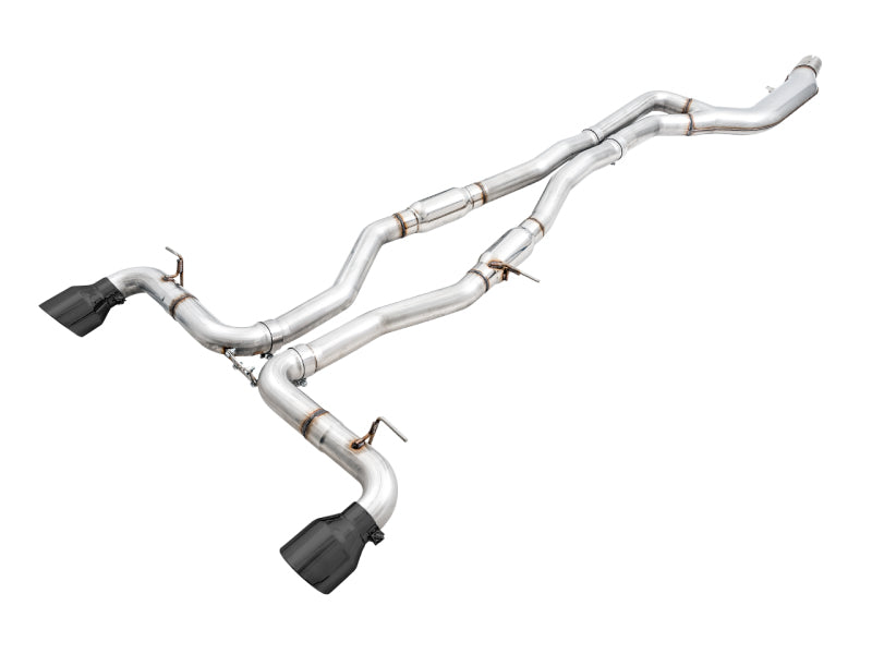 AWE Tuning 3015-33130 - AWE3015-33130 - AWE 2020 Toyota Supra A90 Resonated Track Edition Exhaust - 5in Diamond Black Tips - Shipped in Europe - Tuningsupply.com