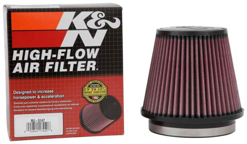 K&N Engineering RU-5147 - KNNRU-5147 - K&N Filter Universal Rubber Filter 5in Flange 6.5in Base 4.5in Top 5.5in Height - Shipped in Europe - Tuningsupply.com