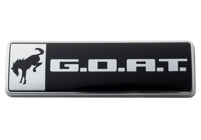 Ford Racing M-1447-GOAT - FRPM-1447-GOAT - Ford Racing Bronco/Bronco Sport G.O.A.T. Badge - Black/Chrome - Shipped in Europe - Tuningsupply.com