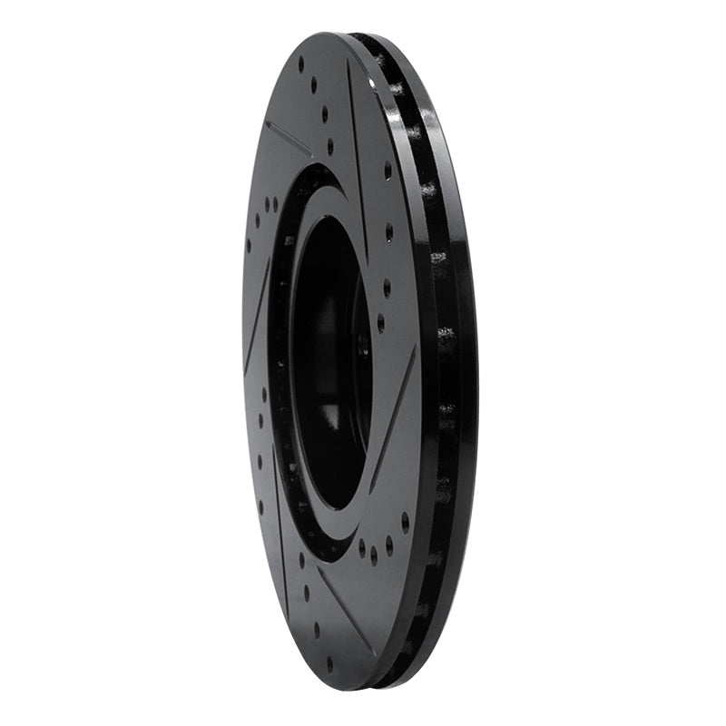 R1 Concepts 633-07004L - RNC633-07004L - R1 2012-2019 Fiat 500E Front Left Drilled & Slotted Black Brake Rotor - Shipped in Europe - Tuningsupply.com