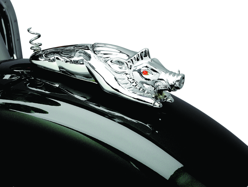 Kuryakyn 9022 - KUR9022 - Kuryakyn Wild Boar Fender Ornament Chrome - Shipped in Europe - Tuningsupply.com