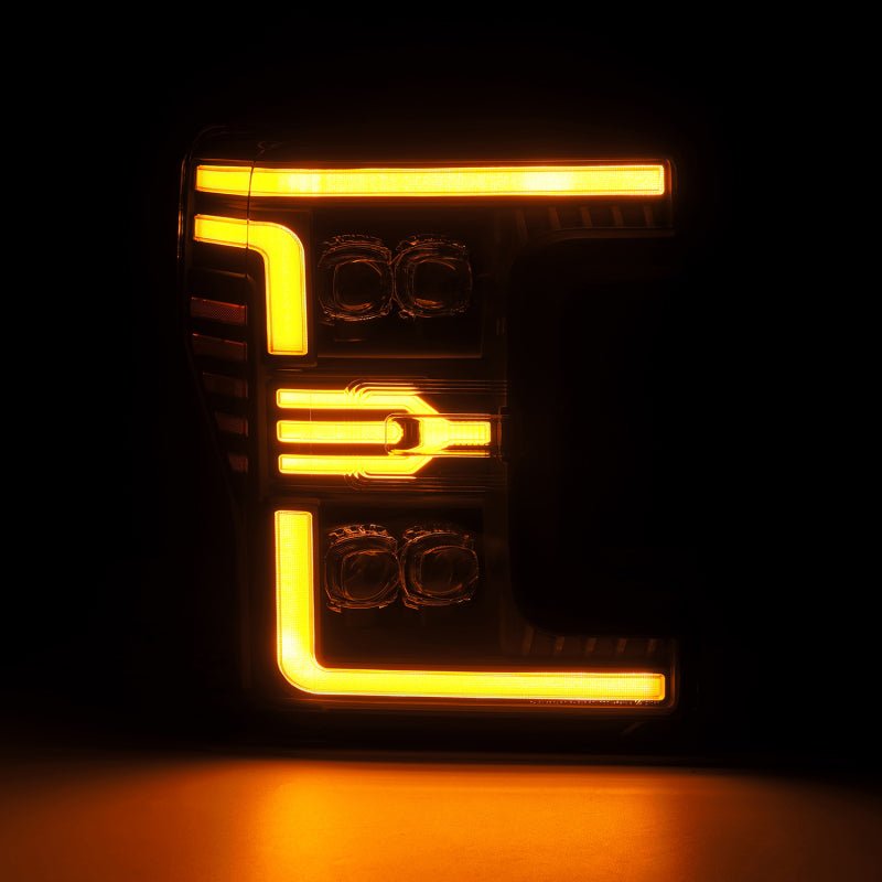 AlphaRex 880325 - ARX880325 - AlphaRex 17-19 Ford F-250/350/450 SD NOVA-Series LED Proj Headlights Bk w/Actv Light SeqSig & SBDRL - Shipped in Europe - Tuningsupply.com