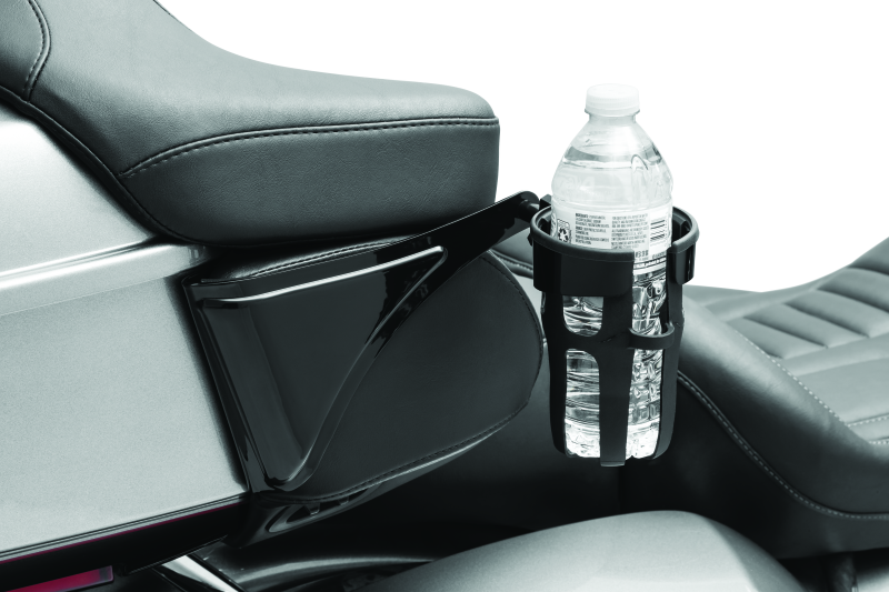 Kuryakyn 6487 - KUR6487 - Kuryakyn Reflex Drink Holder Right Side HD Touring Passenger Mount 14 and Up Gloss Black - Shipped in Europe - Tuningsupply.com