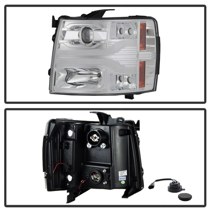 SPYDER 5083616 - SPY5083616 - Spyder Chevy Silverado 1500 07-13 Version 3 Projector Headlights - Chrome PRO-YD-CS07V3-LBDRL-C - Shipped in Europe - Tuningsupply.com