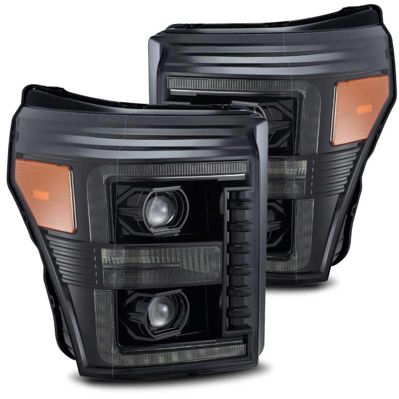 AlphaRex 880140 - ARX880140 - AlphaRex 11-16 Ford F-250 SD PRO-Series Projector Headlights Plank Style Alpha Black w/Seq Signal - Shipped in Europe - Tuningsupply.com