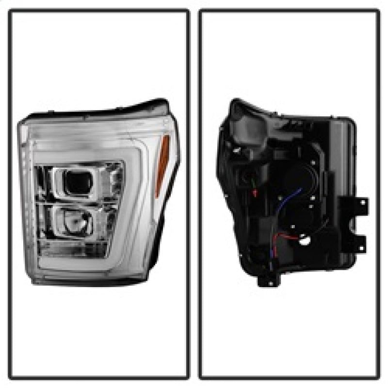 SPYDER 5084705 - SPY5084705 - Spyder 11-16 Ford F-250/F-350 V2 Projector Headlights - Light Bar DRL - Chrome PRO-YD-FS11V2-LB-C - Shipped in Europe - Tuningsupply.com