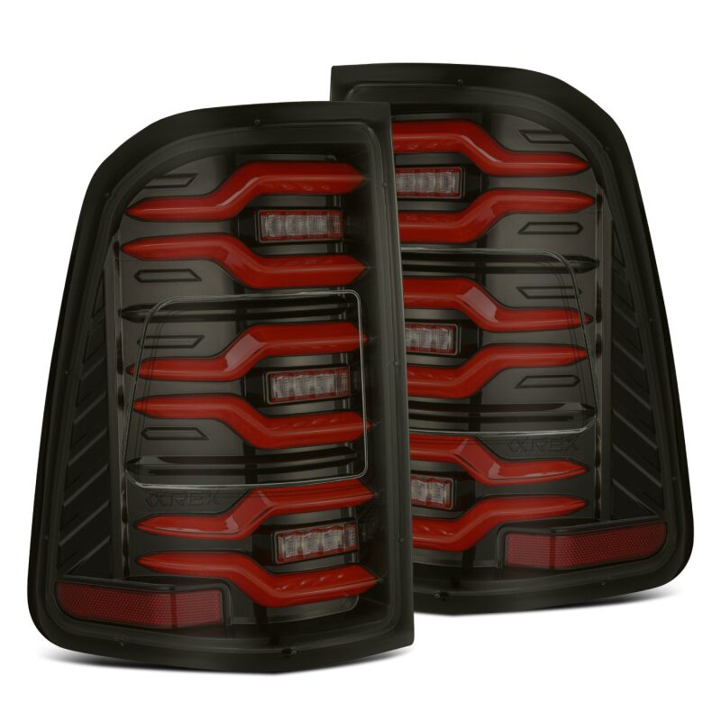 AlphaRex 640050 - ARX640050 - AlphaRex 19-21 Dodge Ram 1500 Luxx-Series LED Tail Lights Black/Red w/Activ Light/Seq Signal - Shipped in Europe - Tuningsupply.com