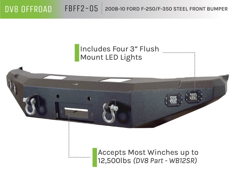 DV8 Offroad - DVEFBFF2-05 - DV8 Offroad 08-10 Ford F-250/F-350 Front Bumper - Shipped in Europe - Tuningsupply.com