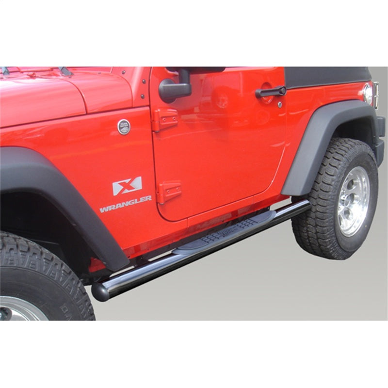 Rugged Ridge - RUG11590.05 - Rugged Ridge 3-In Round Side Steps Black 07-18 2-Door Jeep Wrangler - Shipped in Europe - Tuningsupply.com