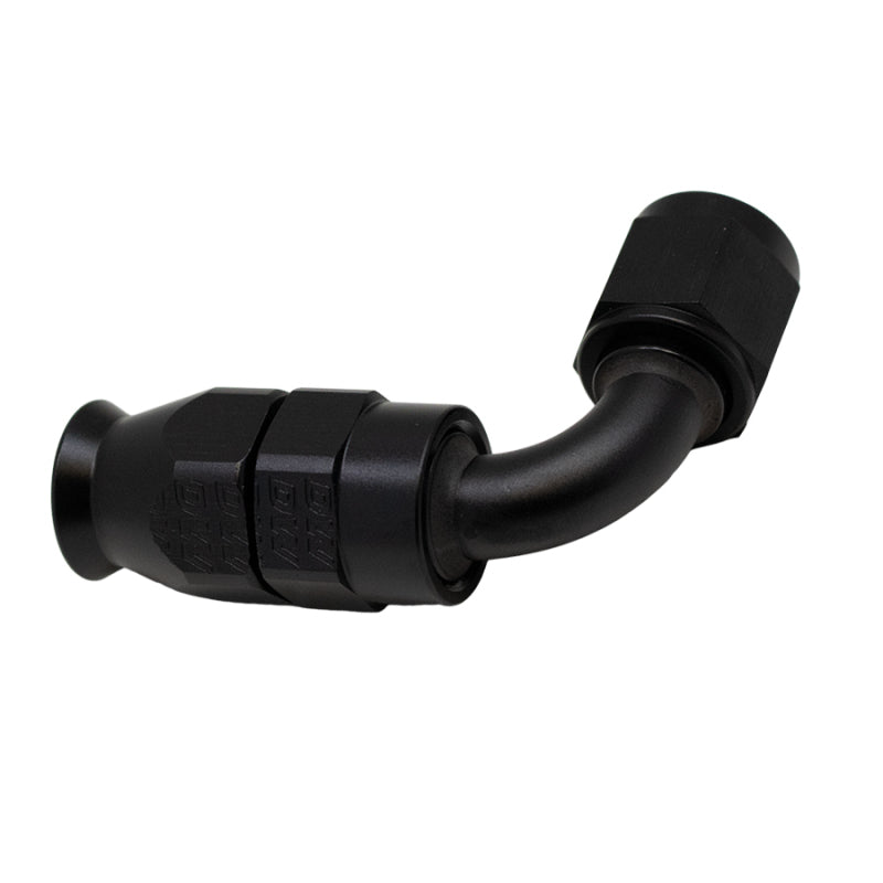 DeatschWerks 6-02-0852-B - DWK6-02-0852-B - DeatschWerks 6AN Female Swivel 90-Degree Hose End PTFE (Incl 1 Olive Insert) - Anodized Matte Black - Shipped in Europe - Tuningsupply.com