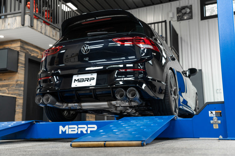 MBRP PS46133CF - MBRPS46133CF - MBRP 2022 Volkswagen Golf R MK8 T304 Stainless Steel 3in Cat-Back, Quad Rear Exit- Carbon Fiber Tip - Shipped in Europe - Tuningsupply.com