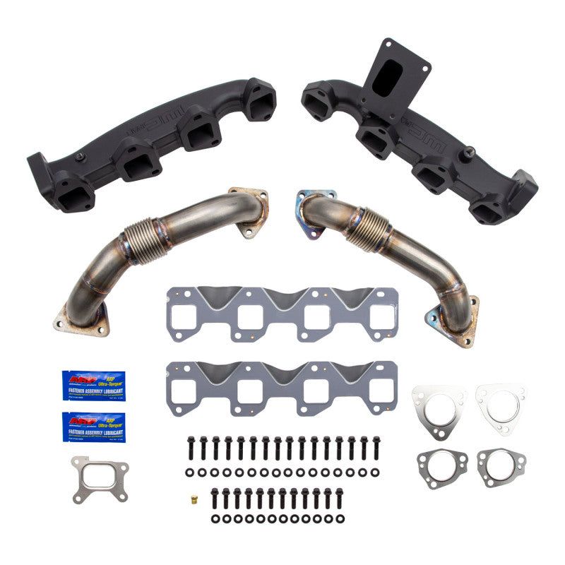 Wehrli WCF100226 - WCFWCF100226 - Wehrli 17-24 Chevrolet Duramax Billet Exhaust Manifold & Stainless Up Pipe Kit w/ Gaskets & Hardware - Shipped in Europe - Tuningsupply.com