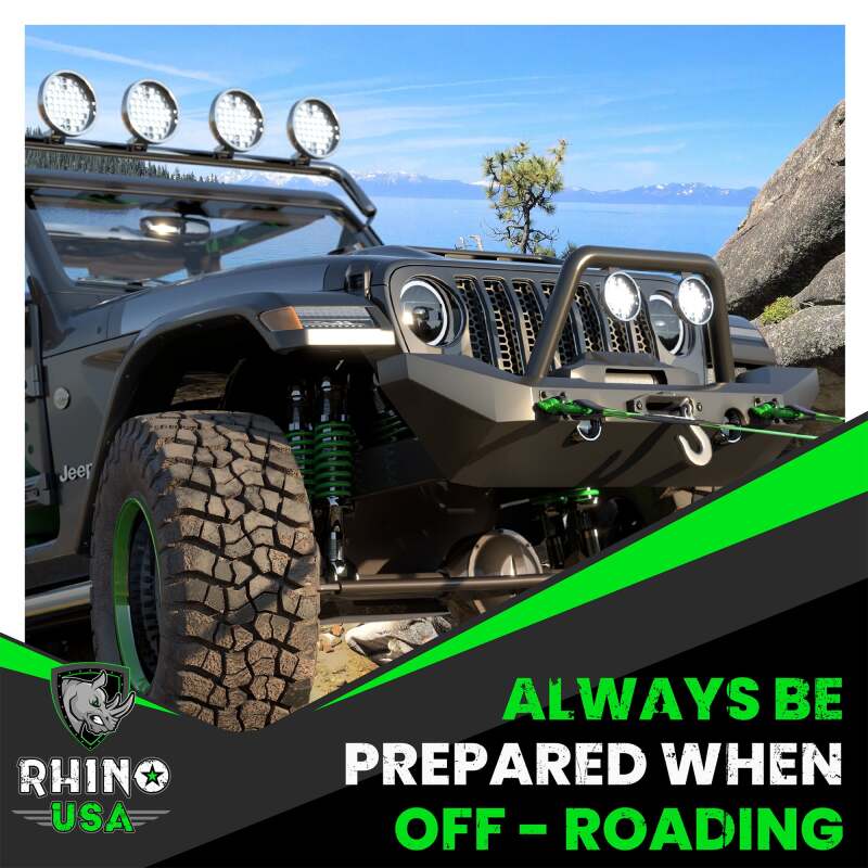 Rhino USA RNO-GRN-SHACKLES - RSARNO-GRN-SHACKLES - Rhino USA 3/4In D-Ring Shackle Set (2-Pack)(Green) - Shipped in Europe - Tuningsupply.com