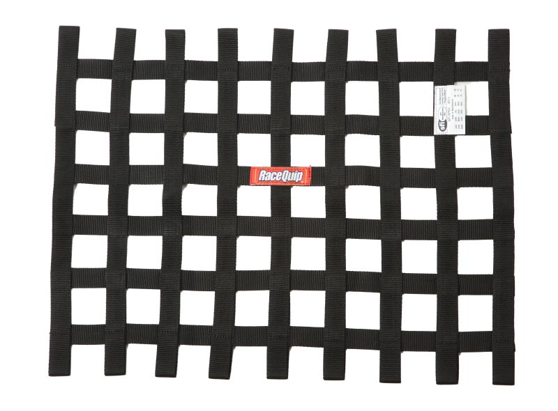 Racequip 725005RQP - RQP725005RQP - RaceQuip Black 18in H x 24W SFI Ribbon Window Net - Shipped in Europe - Tuningsupply.com
