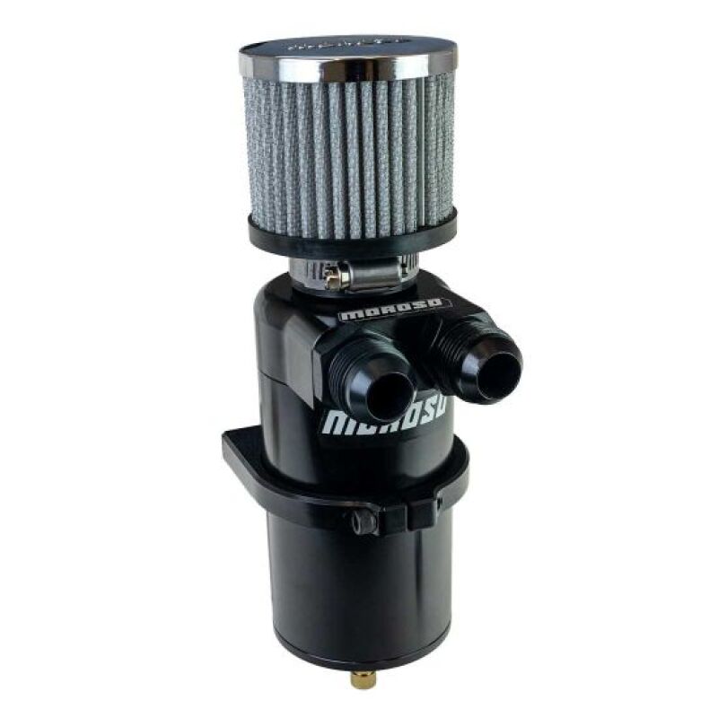 Moroso 85416 - MOR85416 - Moroso Dual Inlet -12AN Billet Breather Tank Catch Can - Black - Shipped in Europe - Tuningsupply.com