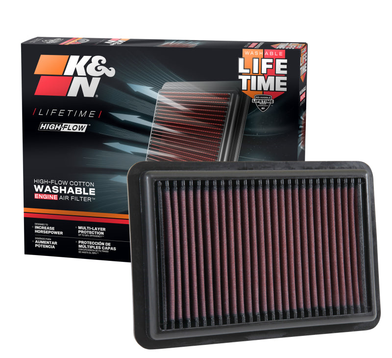 K&N Engineering 33-5050 - KNN33-5050 - K&N 2017 Hyundai Elantra L4-20L F/I Replacement Drop In Air Filter - Shipped in Europe - Tuningsupply.com