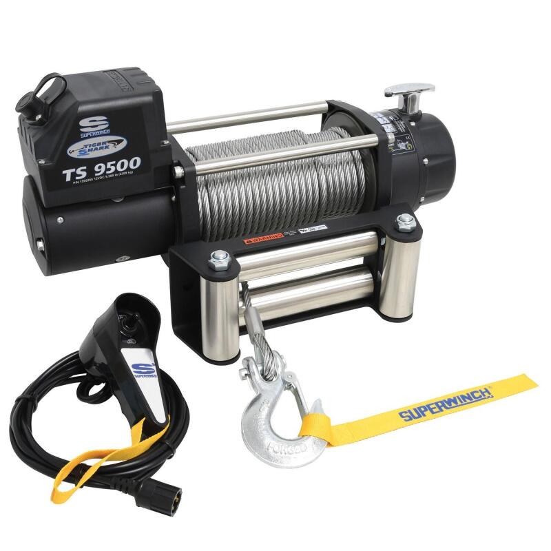 Superwinch - SUW1595200 - Superwinch 9500 LBS 12V DC 11/32in x 95ft Steel Rope Tiger Shark 9500 Winch - Shipped in Europe - Tuningsupply.com