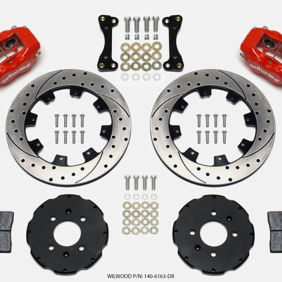 Wilwood 140-6163-DR - WIL140-6163-DR - Wilwood Forged Dynalite Front Hat Kit 12.19in Drilled Red 94-01 Honda/Acura w/262mm Disc - Shipped in Europe - Tuningsupply.com