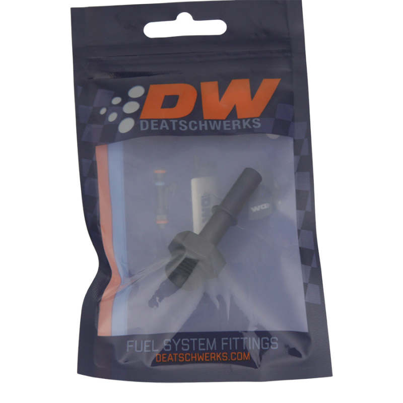 DeatschWerks 6-02-0114-B - DWK6-02-0114-B - DeatschWerks 6AN ORB Male to 5/16in Male EFI Quick Connect Adapter - Anodized Matte Black - Shipped in Europe - Tuningsupply.com