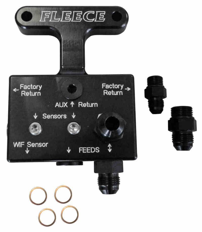 Fleece Performance FPE-FFD-RF-3G - FPEFPE-FFD-RF-3G - Fleece Performance 03-07 Dodge 5.9L / 07.5-09 6.7L Cummins 3rd Gen Fuel Distribution Block - Shipped in Europe - Tuningsupply.com