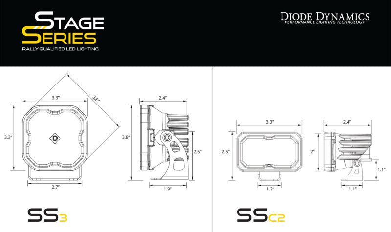 Diode Dynamics DD7941 - DIODD7941 - Diode Dynamics 2024+ Toyota Tacoma SS3 LED Ditch Light Kit- Pro Yellow Combo - Shipped in Europe - Tuningsupply.com