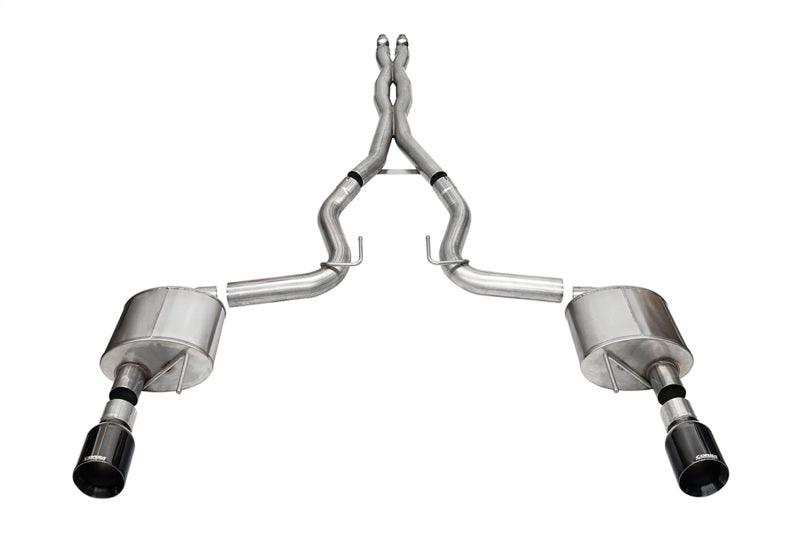 CORSA Performance 21251BLK - COR21251BLK - Corsa 24+ Ford MustangGT Xtreme Cat-Back Ex.Sys 3.0in Dual Rear Exit w/4.5in Blk PVD StraightCut Tip - Shipped in Europe - Tuningsupply.com