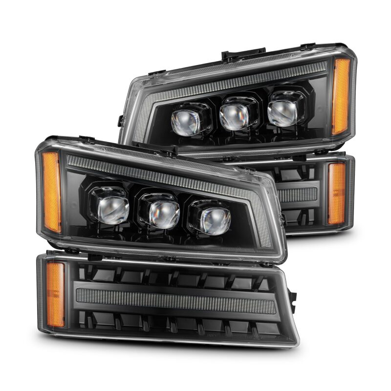 AlphaRex 880254 - ARX880254 - AlphaRex 03-06 Chevy Silverado 1500/2500HD/3500HD/Avalanche Alpha-Black NOVA LED Proj Headlights - Shipped in Europe - Tuningsupply.com