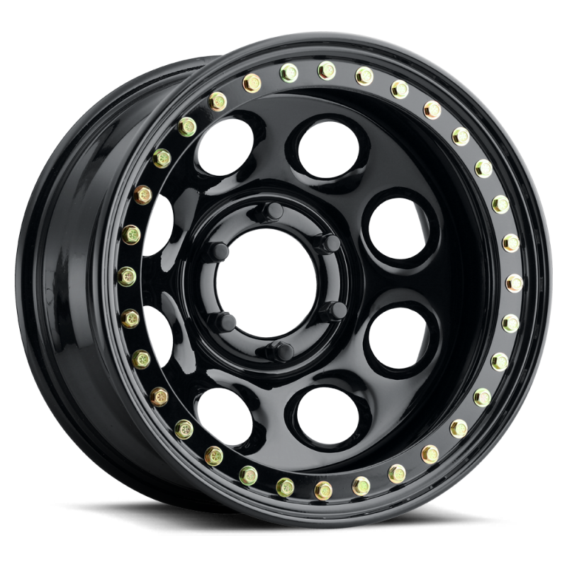 Raceline RT8179555 - RCLRT8179555 - Raceline RT81 Rock 8 17x9.5in/5x139.7 BP/-44mm Offset/107.95mm Bore - Gloss Black Beadlock Wheel - Shipped in Europe - Tuningsupply.com