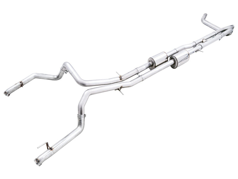 AWE Tuning 3015-31972 - AWE3015-31972 - AWE Tuning 22-23 GMC Sierra 1500 AT4X 6.2L 0FG Catback Split Dual (Flat Bumper) - Bashguard(No Tips) - Shipped in Europe - Tuningsupply.com