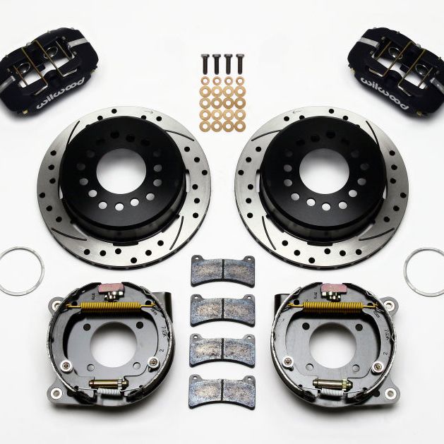 Wilwood 140-11398-D - WIL140-11398-D - Wilwood Dynapro Low-Profile 11.00in P-Brake Kit Drilled Chevy 12 Bolt 2.75in Off w/ C-Clips - Shipped in Europe - Tuningsupply.com