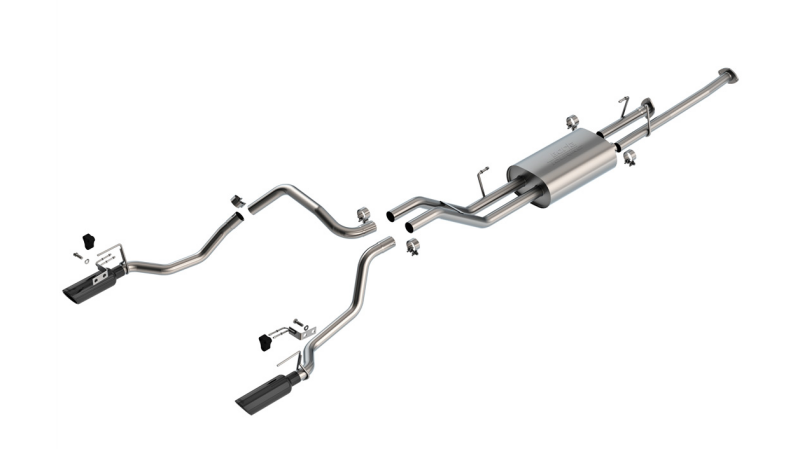 Borla 140333BC - BOR140333BC - Borla 07-21 Toyota Tundra w/ Long Bed Cat-Back Touring SS Catback Exhaust w/ Black Chrome Tips - Shipped in Europe - Tuningsupply.com