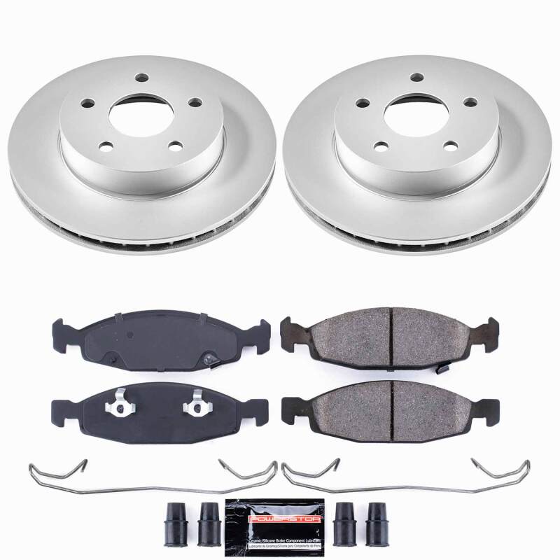 PowerStop CPK2147-23 - PSBCPK2147-23 - Power Stop 99-02 Jeep Grand Cherokee Front Z23 Coated Brake Kit - Shipped in Europe - Tuningsupply.com