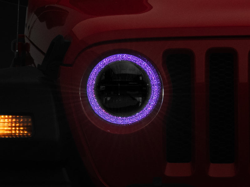 Raxiom J142668 - RAXJ142668 - Raxiom 18-22 Jeep Wrangler JL/JT Axial 9-Inch LED Headlights w/RGB Halo- Black Housing (Clear Lens) - Shipped in Europe - Tuningsupply.com