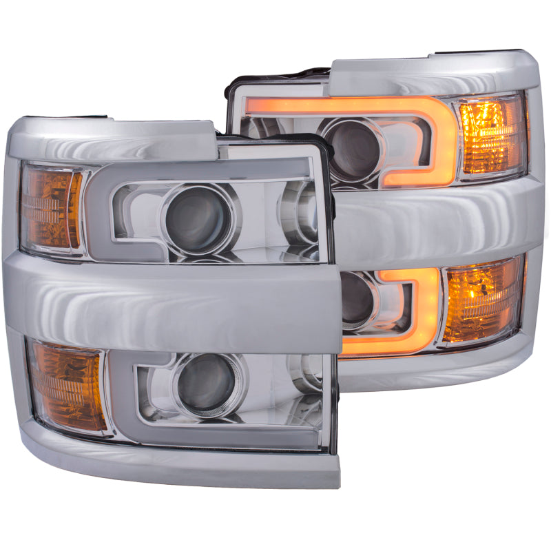ANZO - ANZ111366 - ANZO Projector Headlights 15-17 Chevrolet Silverado 2500HD / 3500HD Chrome w/ Chrome Rim - Shipped in Europe - Tuningsupply.com