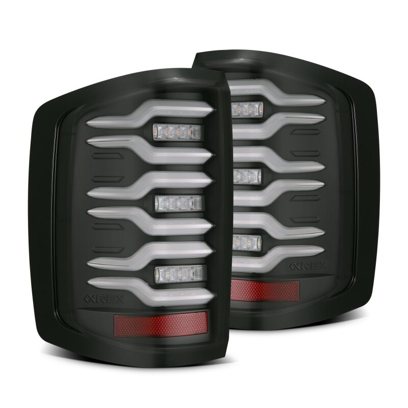 AlphaRex 620030 - ARX620030 - AlphaRex 14-18 Chevrolet Silverado Luxx-Series LED Tail Lights Black w/Activ Light/Seq Signal - Shipped in Europe - Tuningsupply.com