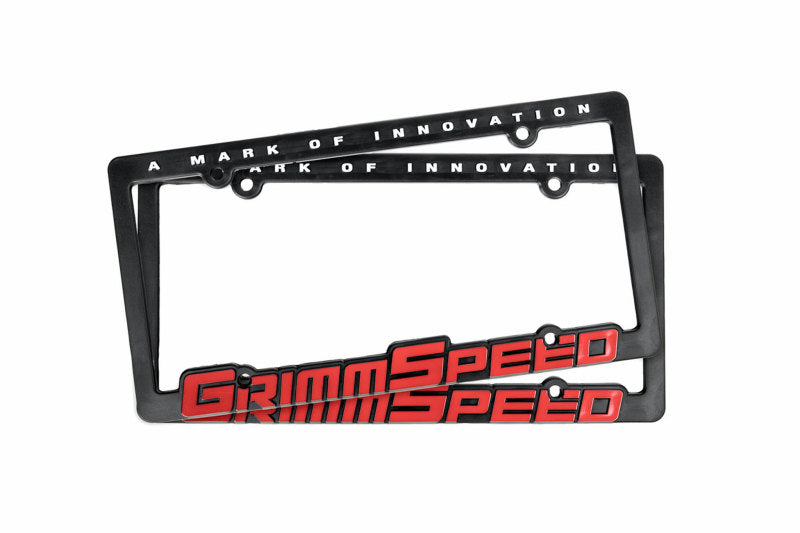 GrimmSpeed GRM111050 - GRMGRM111050 - GrimmSpeed License Plate Frame - GrimmSpeed Red Text (Pair) - Shipped in Europe - Tuningsupply.com