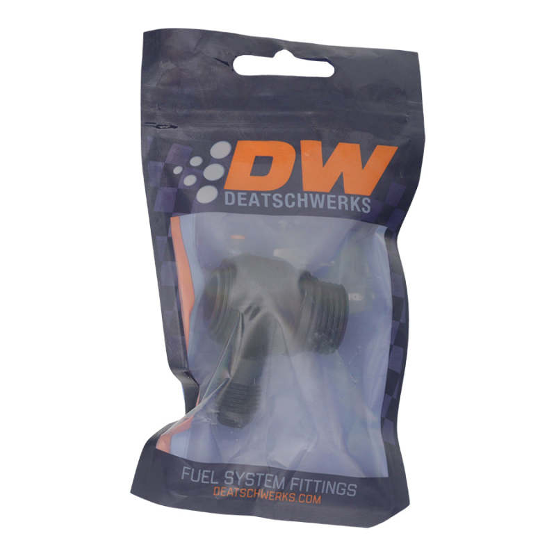 DeatschWerks 6-02-0420-B - DWK6-02-0420-B - DeatschWerks 10AN ORB Male to 6AN Male Flare Low Profile 90-Degree Swivel - Anodized Matte Black - Shipped in Europe - Tuningsupply.com