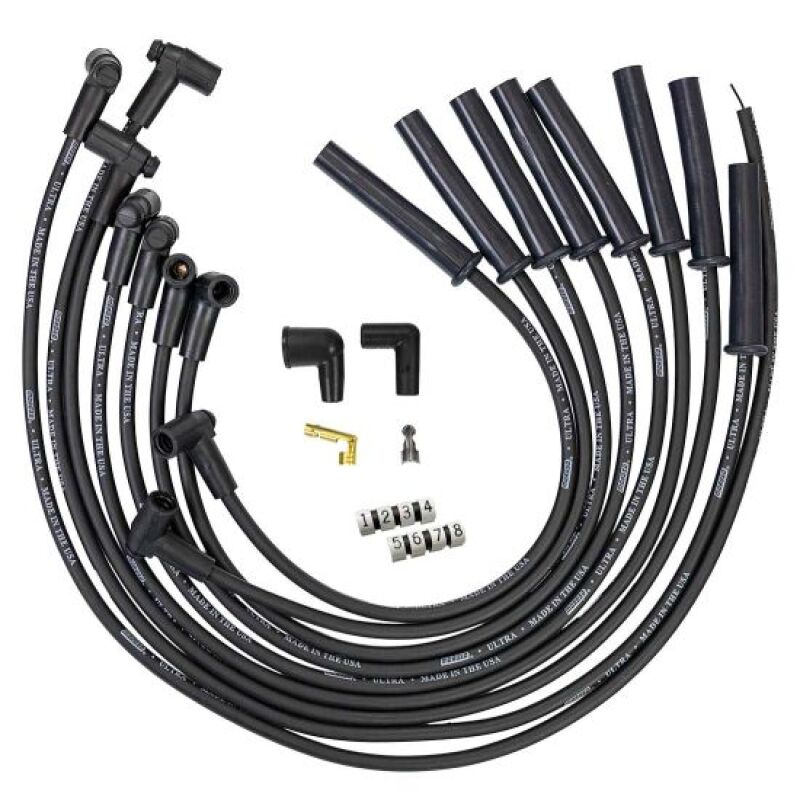 Moroso 51047 - MOR51047 - Moroso Ford 289 302 351W HEI-Style Cap Ultra 350 8mm Multi-Angle Boot Spark Plug Wire Set - Black - Shipped in Europe - Tuningsupply.com