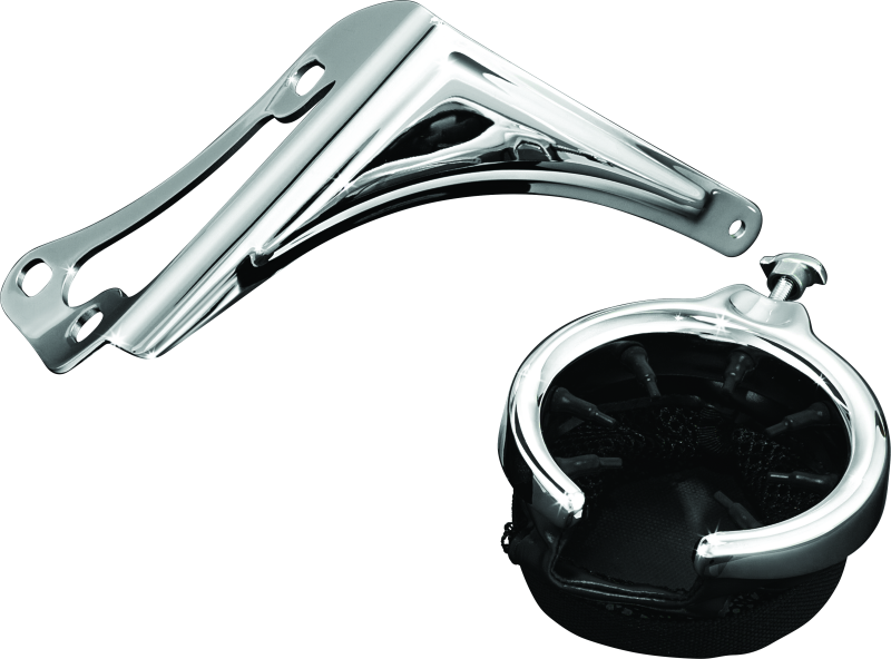 Kuryakyn 1482 - KUR1482 - Kuryakyn Passenger Drink Holder With Basket 98-13 Touring Right Side Chrome - Shipped in Europe - Tuningsupply.com