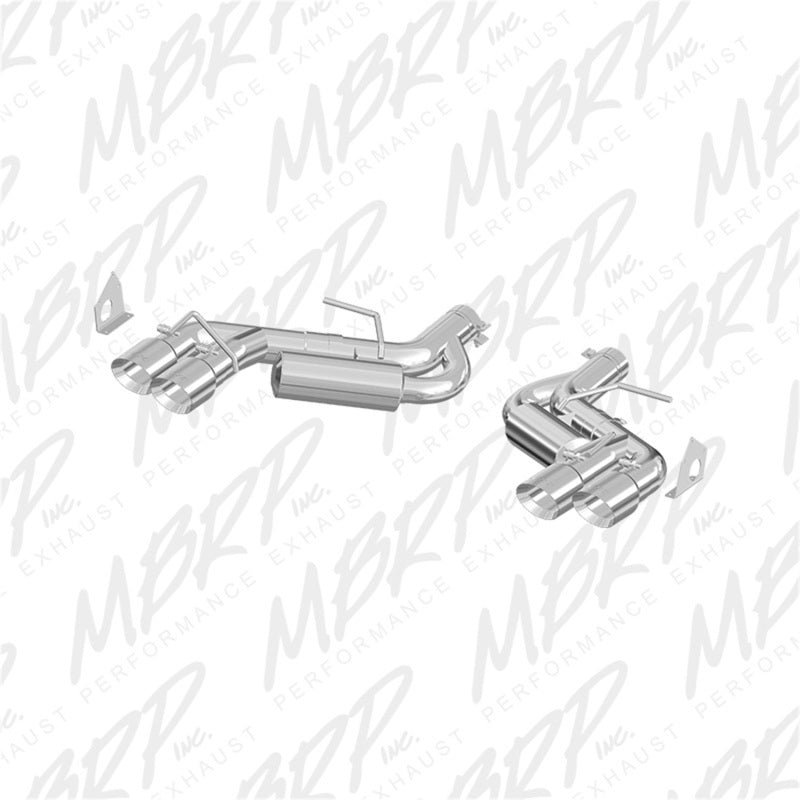 MBRP PS7036AL - MBRPS7036AL - MBRP 2016-2024 Chevy Camaro 6.2L w/ NPP 3in Alum Race Dual Axle Back w/ 4in Quad Polished Tips - Shipped in Europe - Tuningsupply.com