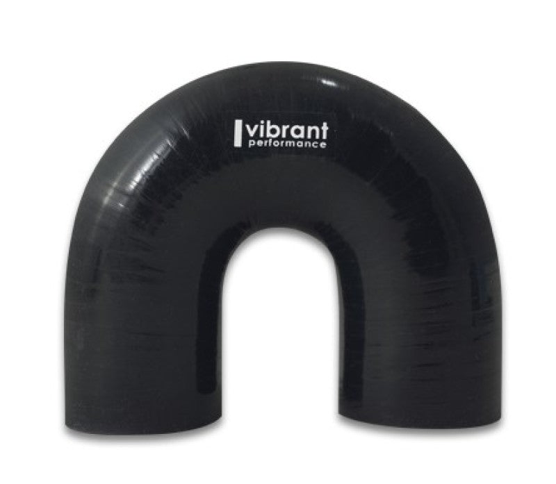 Vibrant 19668 - VIB19668 - Vibrant 4 Ply Reinforced Silicone Elbow Connector - 3in ID x 4.25in Leg 180 Deg Elbow (BLACK) - Shipped in Europe - Tuningsupply.com