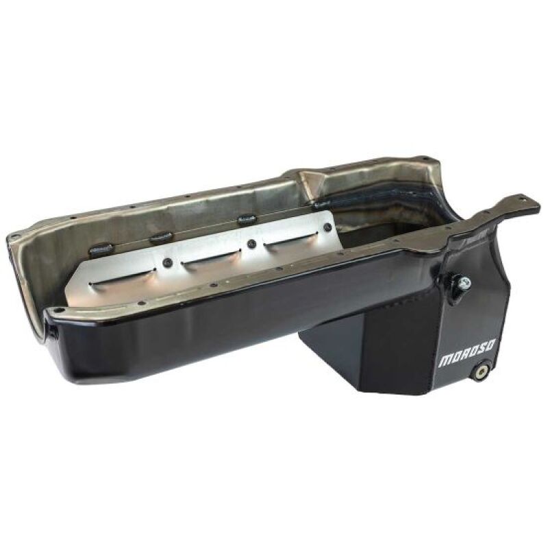 Moroso 20177 - MOR20177 - Moroso 1985+ Chevy S10 (w/SBC Swap) Drivers Side Dipstick Wet Sump 9.5in Deep 6.5 Qt Steel Oil Pan - Shipped in Europe - Tuningsupply.com