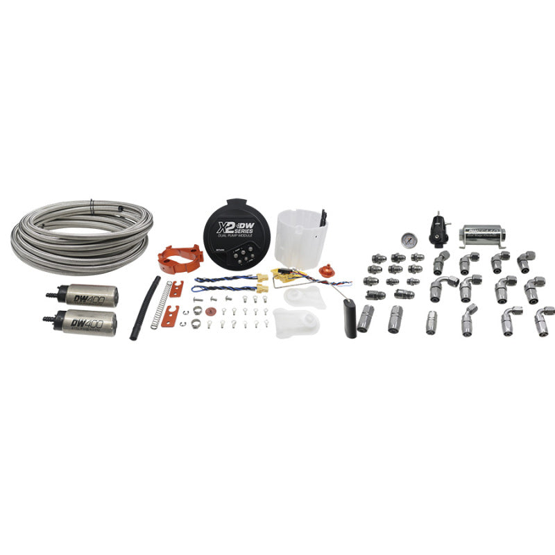 DeatschWerks 9-401-614-7060 - DWK9-401-614-7060 - DeatschWerks 2006+ X2 Series Fuel Pump Module w/ Dual DW400 Pumps and Return PTFE Plumbing Kit - Shipped in Europe - Tuningsupply.com