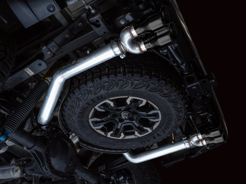 AWE Tuning 3015-43284 - AWE3015-43284 - AWE Tuning 22-23 GMC Sierra 1500 AT4X 6.2L 0FG Catback Split Dual (Flat Bumper) - Diamond Black Tips - Shipped in Europe - Tuningsupply.com