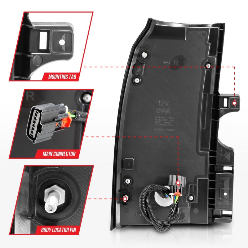 ANZO 311275 - ANZ311275 - ANZO 2015-2017 GMC Yukon/Yukon XL LED Taillights Black - Shipped in Europe - Tuningsupply.com