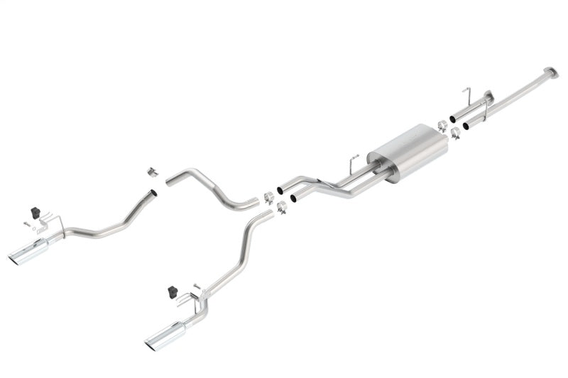 Borla 140638 - BOR140638 - Borla 14-15 Toyota Tundra 4.6L/5.7L Crew Max SB DC SB Touring Cat Back Exhaust Dual Split Rear Exit - Shipped in Europe - Tuningsupply.com