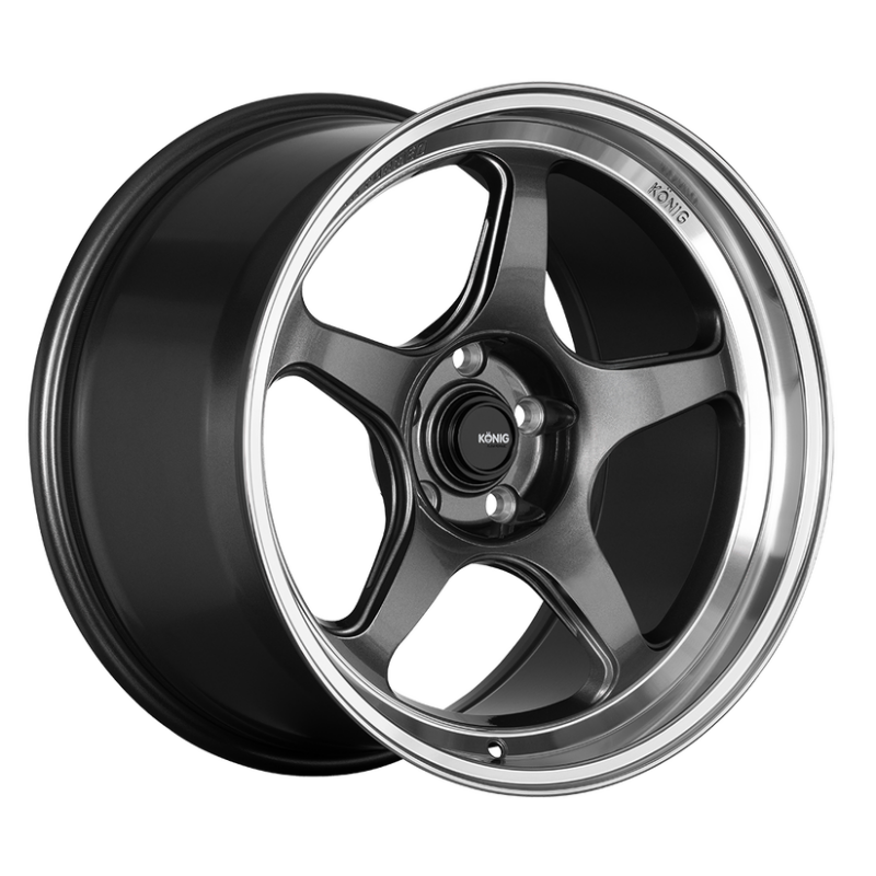 Konig HP97100456 - KNGHP97100456 - Konig Hyperspec 17x9 4x100 ET45 Anthracite Metallic Wheel w/ Mirror Machined Lip (Knurled Bead) - Shipped in Europe - Tuningsupply.com