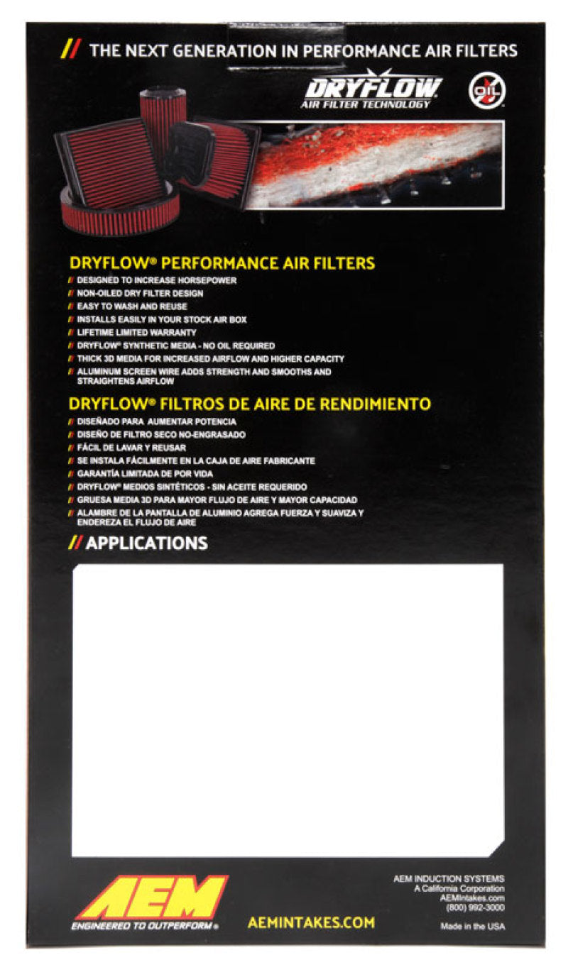 AEM Induction 28-50060 - AEM28-50060 - AEM 17-20 Subaru BRZ 2.0L DryFlow Air Filter - Shipped in Europe - Tuningsupply.com