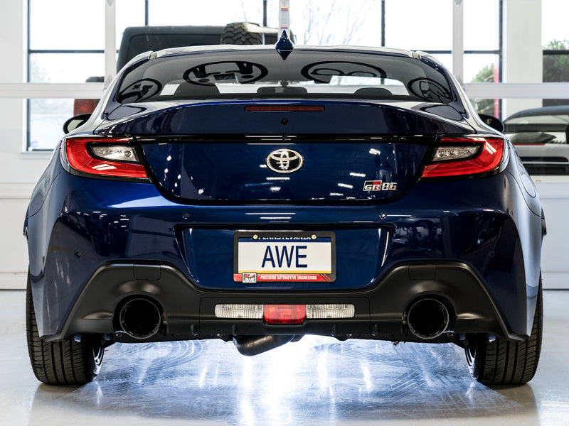 AWE Tuning 3020-33279 - AWE3020-33279 - AWE Subaru BRZ / Toyota GR86 / Toyota 86 Track Edition Cat-Back Exhaust- Diamond Black Tips - Shipped in Europe - Tuningsupply.com